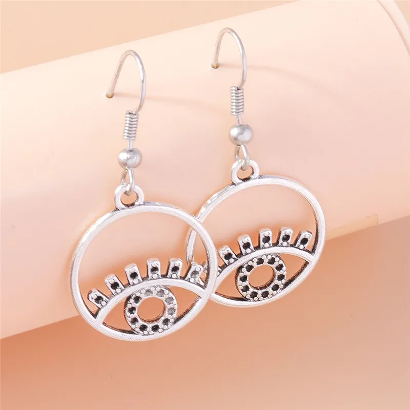 Aihua Bohemia Crystal Turkish Eye Earrings for Women Tibet Nepal Lucky Blue Eyes Dangle Earrings Accessories Brinco Bijoux