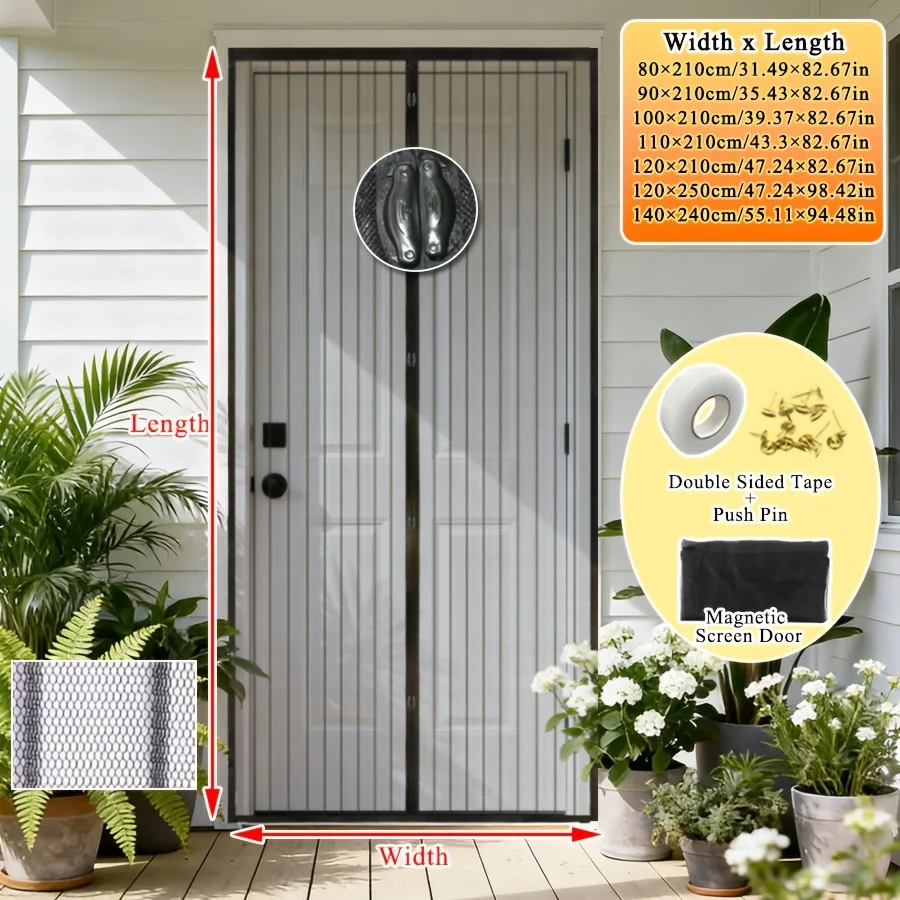 Living room, bedroom, garage door, hands-free door curtain, magnetic screen screen, screen door, home decoration