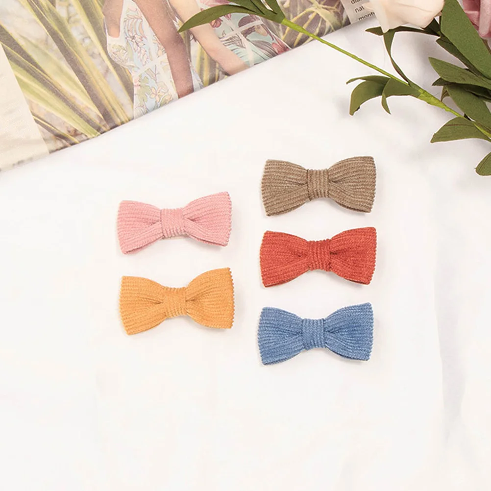

10pcs Kids Hair Clip Cotton Linen Durable Safe Infant Bowknot Headdress Clamp Baby Accessories Headwear Decor