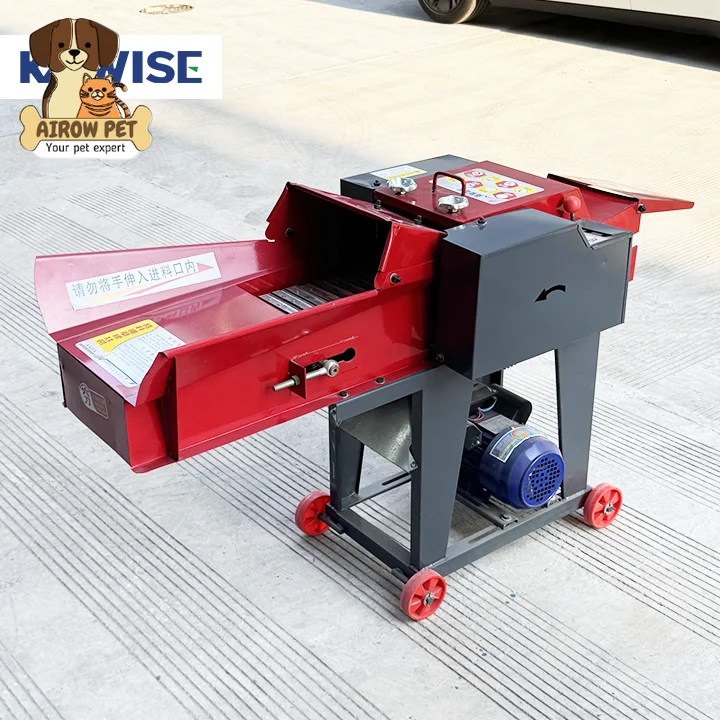 AIROW Forage Chopper Machine Electric Large Capacity for Wet Dry Fodder Grass Straw and Silage Processing