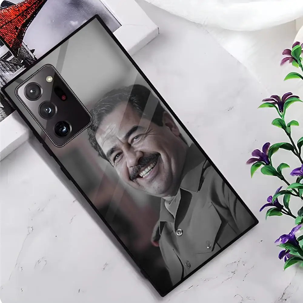 Etui Fashion S-Saddam Hussein Iraq Arabic MAISTO Phone Case Glass Phone Case For Samsung Galaxy S20 S21 S22 S23 S24 Note20 Ultra