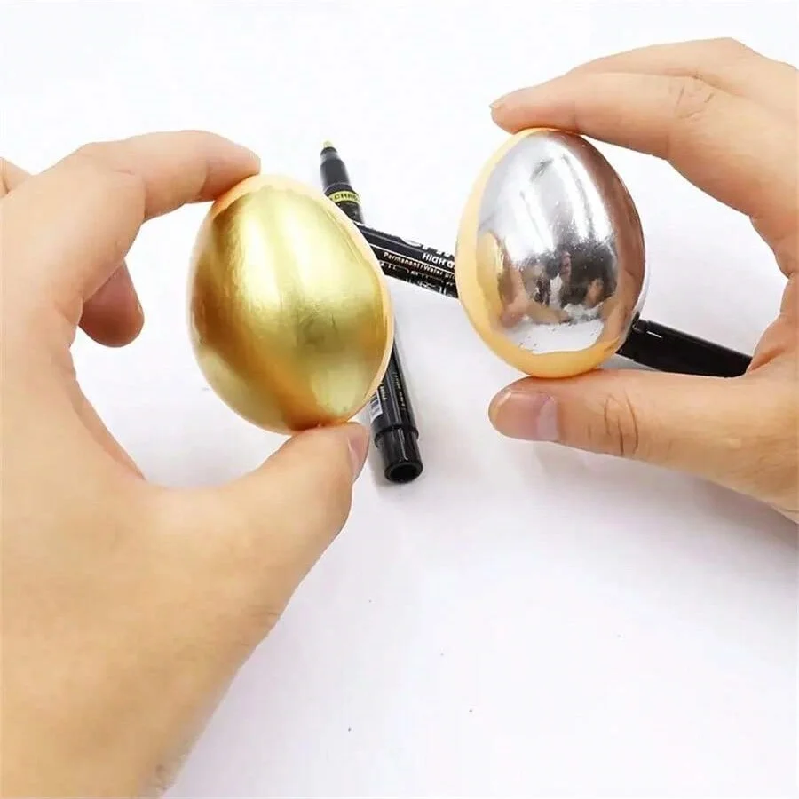 2er-Pack Flüssigspiegelmarker – Chrom-Gold und Silber Reflektierende Farbe, Geeignet für DIY-Automodellbau, Kunsthandwerk, Steine – Detail 4