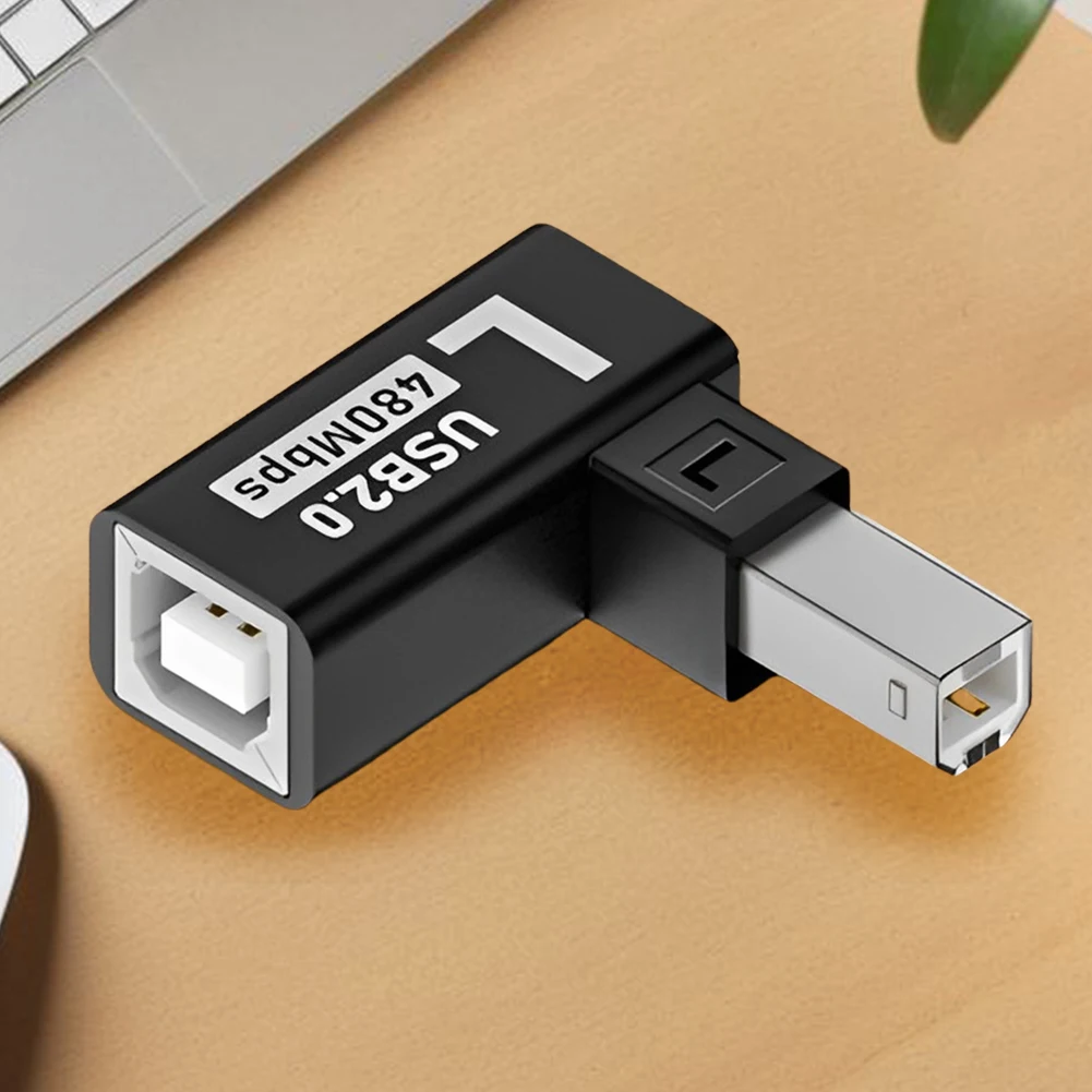 USB 2.0 Type B Print Adapter 90 Degree USB B Printer Adapter 480Mbps Extension Connector Male To Female for Printer Scanner HDD