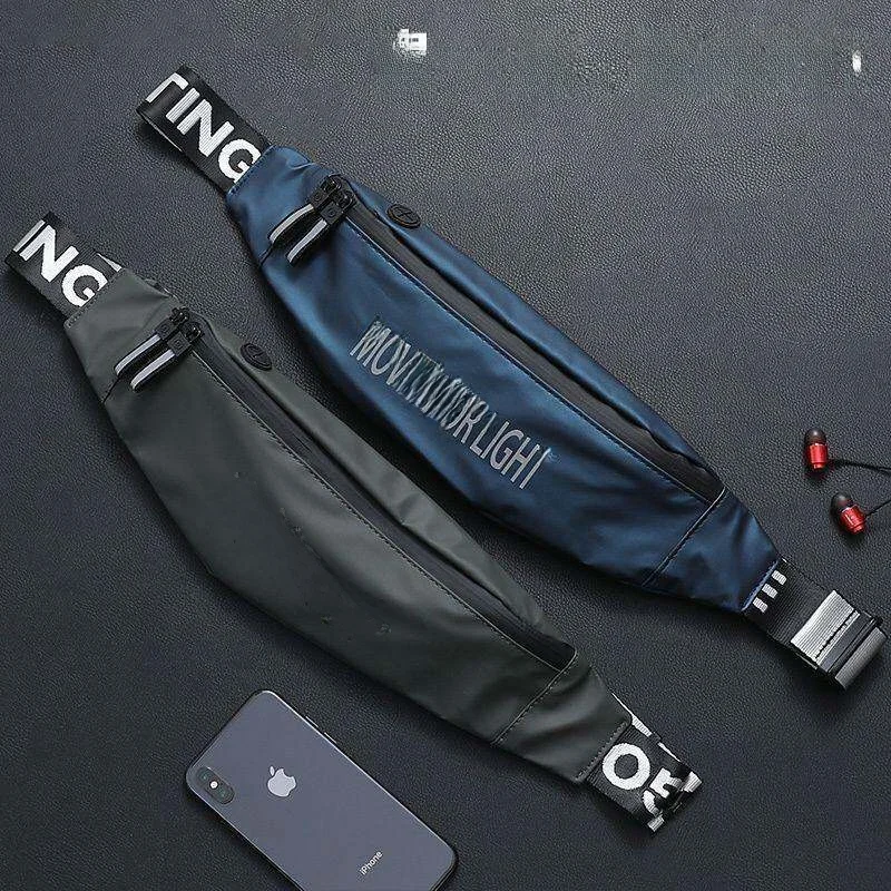 Men's Fanny Pack High End Sports Trendy Running Cycling Mobile Phone Invisible Waterproof Crossbody Bag Moon Shape Soft Quality
