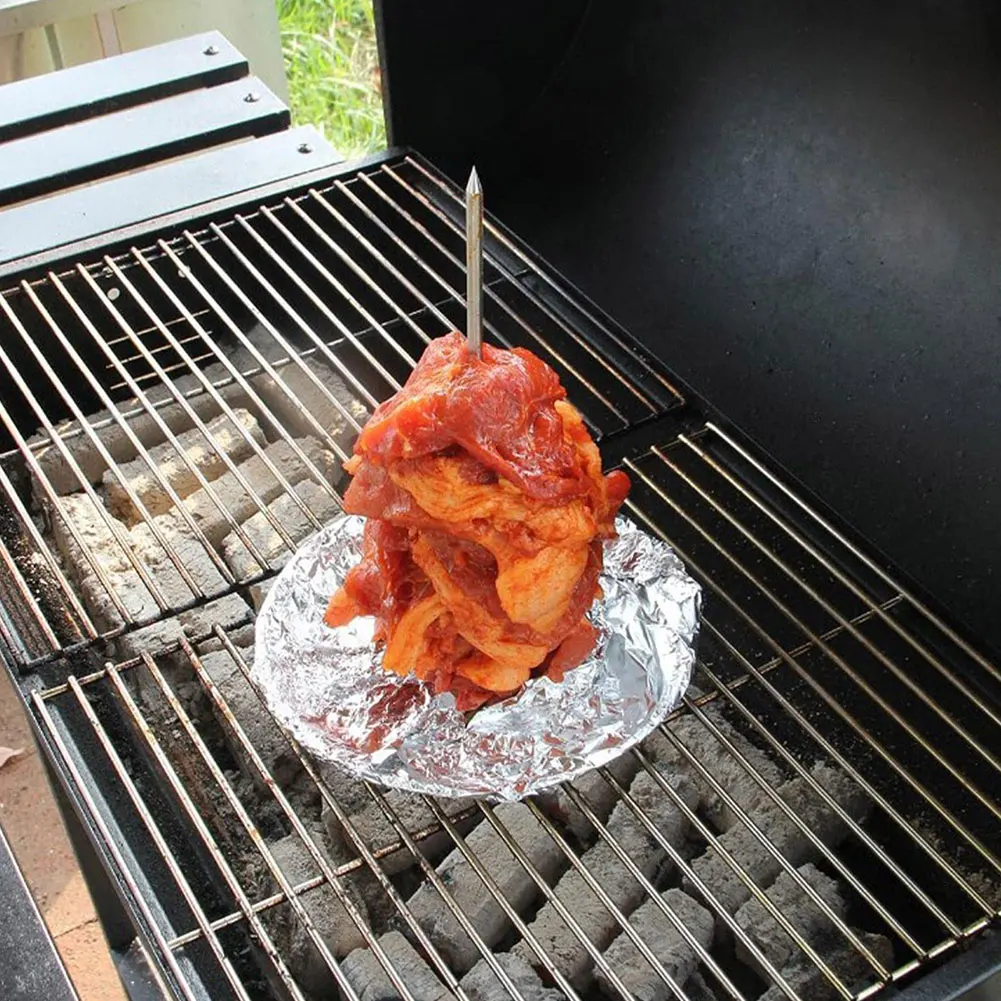 الفولاذ المقاوم للصدأ تحميص بالتنقيط عموم لشريحة لحم البيرة العمودي سيخ اللحوم شواء استبدال المسامير مع مقبض المدخن الملحقات