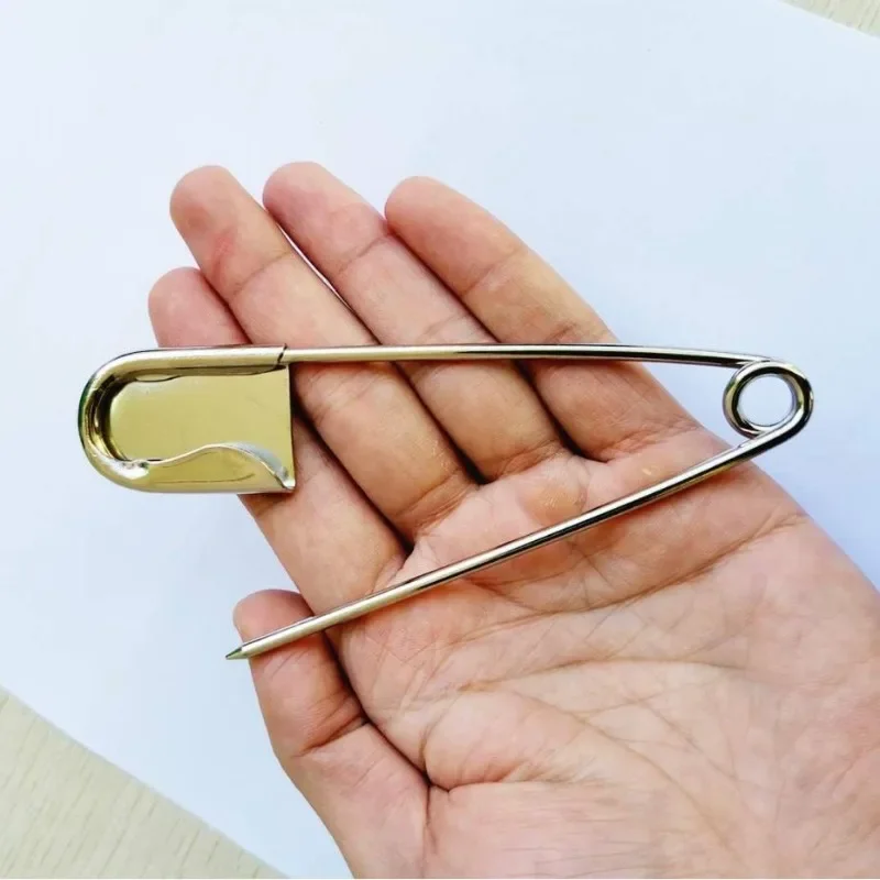 5pcs Large Size Silver Stainless Steel Safety Pin DIY Sewing Needles Wrapped Safety Pins Fixing Files Tools  Apparel Accessories