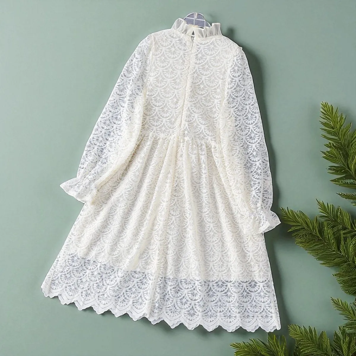 Flower Baby Girls Clothes Cute Lace Voile Wedding Birthday Party Princess Dresses Floral Embroidery Kids Dress Family Clothes