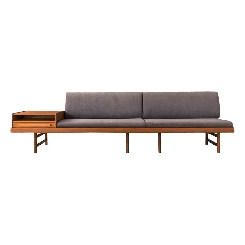 Solid wood sofa, simple log in the living room, straight row double bed and breakfast