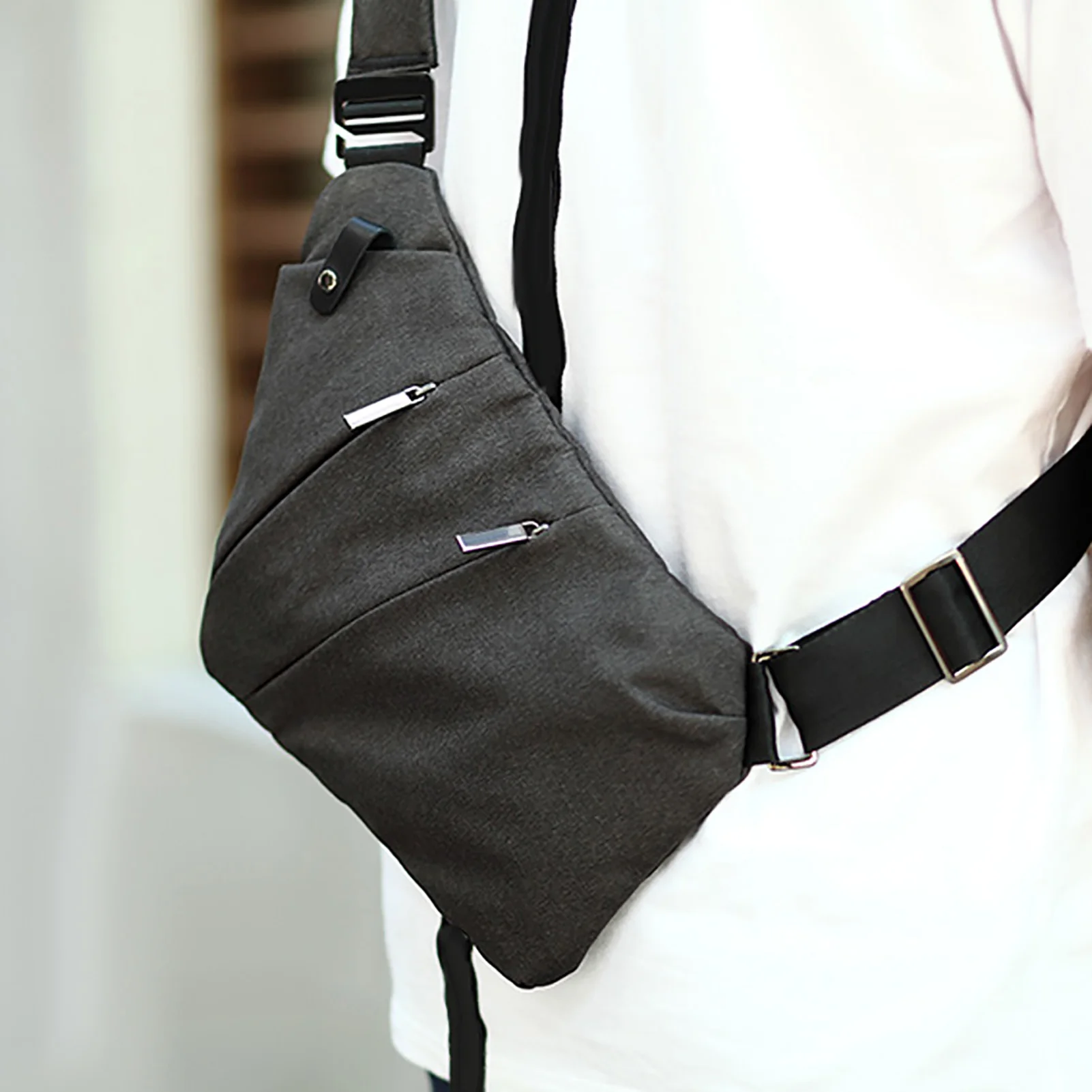 

Travel Hiking Chest Bag Daypack Adjustable Strap Thin Lightweight Soulder Bag for Travel Sports Camping Hiking