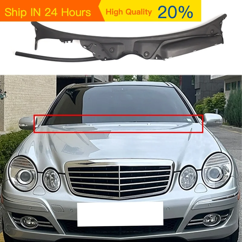 Coche Para 2007 2008 2009 mercedes-benz Clase E W211 capó Deflector de agua delantero Deflector de limpiaparabrisas Para cubierta de limpiaparabrisas Placa de parabrisas