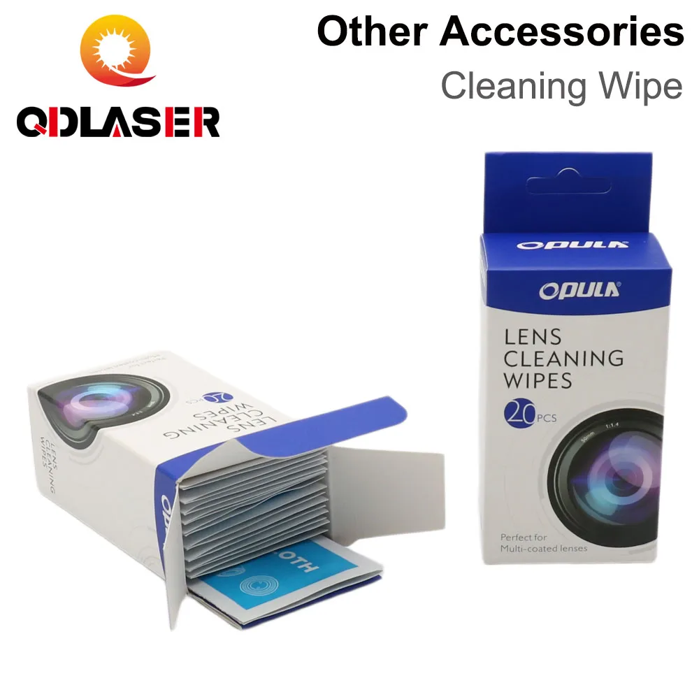 QDLASER 20Pcs Laser Lens Cleaning Wipes for CO2 10.6um Fiber 1064nm Laser Lenses Mirrors Multi-Layer Coated Optical Clean Tissue