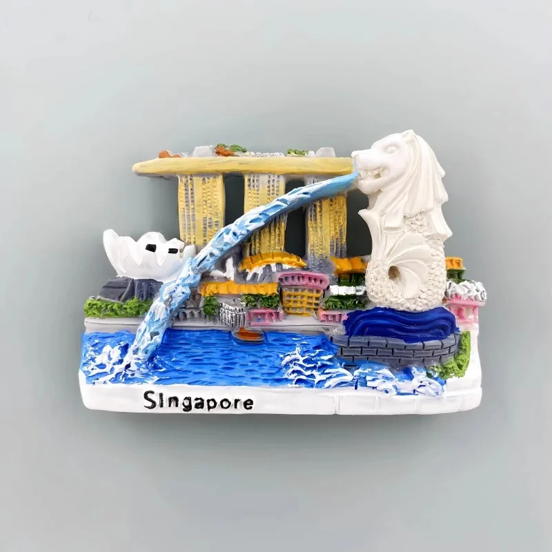 Singapore Souvenirs Golden Sand Hotel Fridge Magnets Home Decoration Wedding Gifts Merlion Fridge Stickers