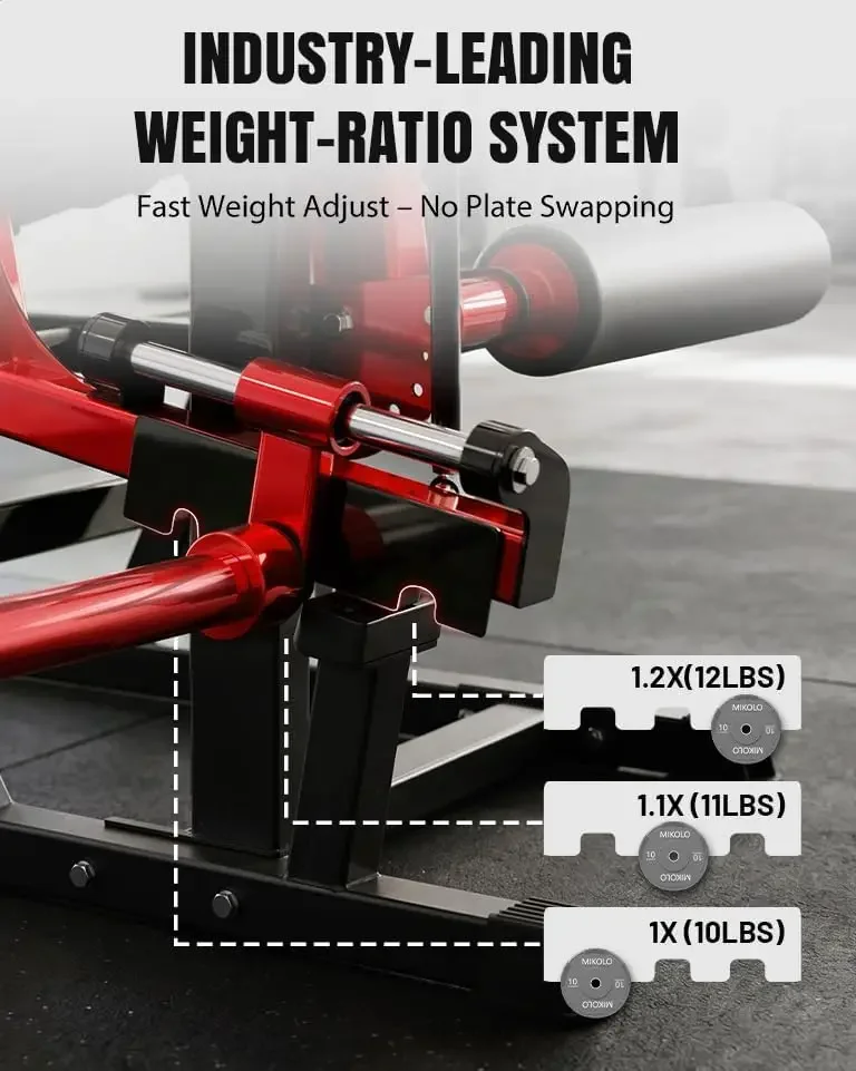 Mikolo Leg Extension and Curl Machine, Adjustable Leg Curl Machine for Home Gym, Seated Leg Extension and Lying Leg Curl Machine, Leg Workout Equipment with 1:1 Resistance System