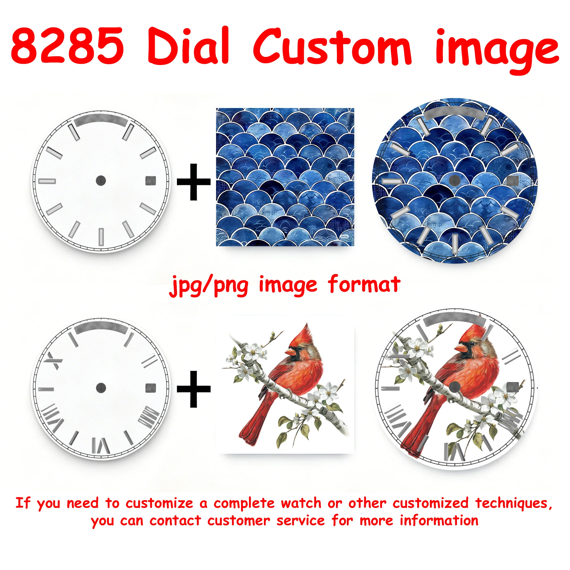 

Custom dial MIYOTA 8285 31mm/29mm Roman index ice blue luminous personalized customized dial suitable for 8285 movement