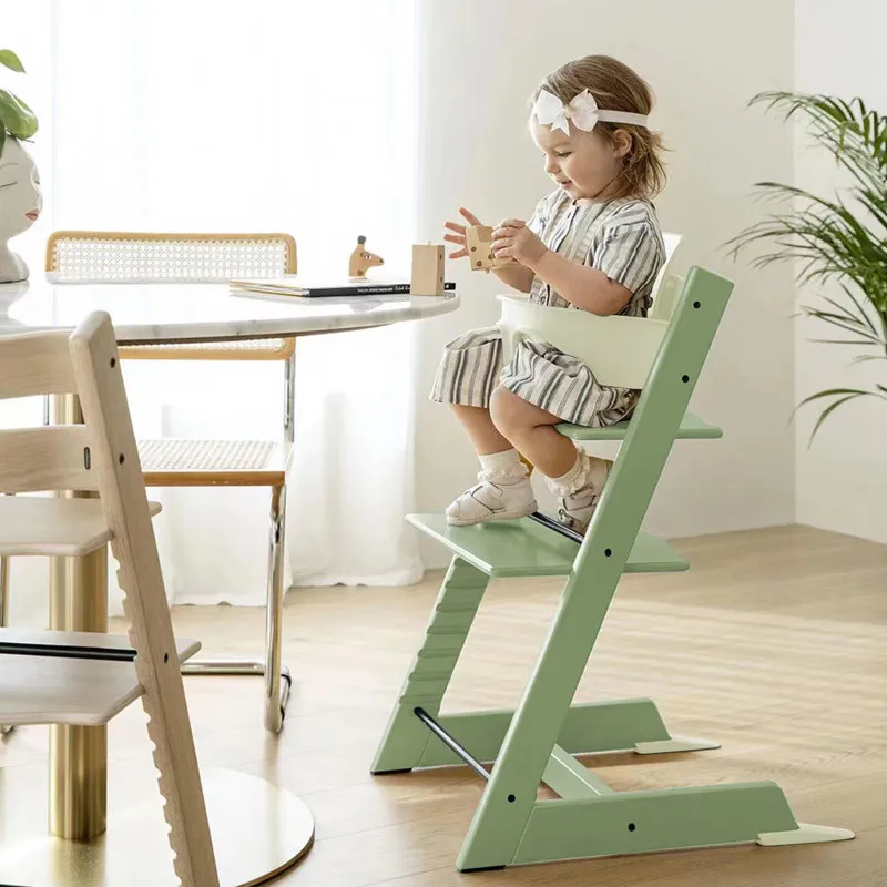 

Solid Wood Feeding Dining Chair Junior Children's Learning Chair Adjustable Backrest Household Baby Convertible High Chair