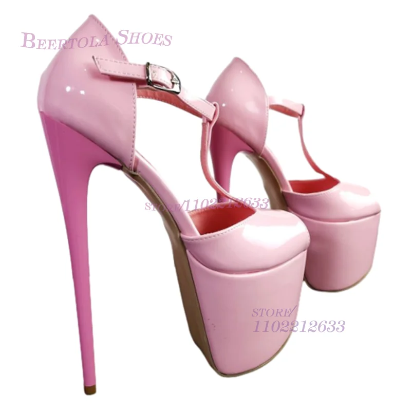 Light Pink Cute Girls Platform Stiletto Sandal Peep Toe Woman Strap Summer Dance Pump 6/7/8 Inch Custom Sugarbaby Hot Chick Shoe