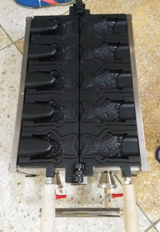 Настраиваемая газовая антипригарная машина для изготовления вафель с динозавром из нержавеющей стали, вафельница Тайяки с открытым ртом