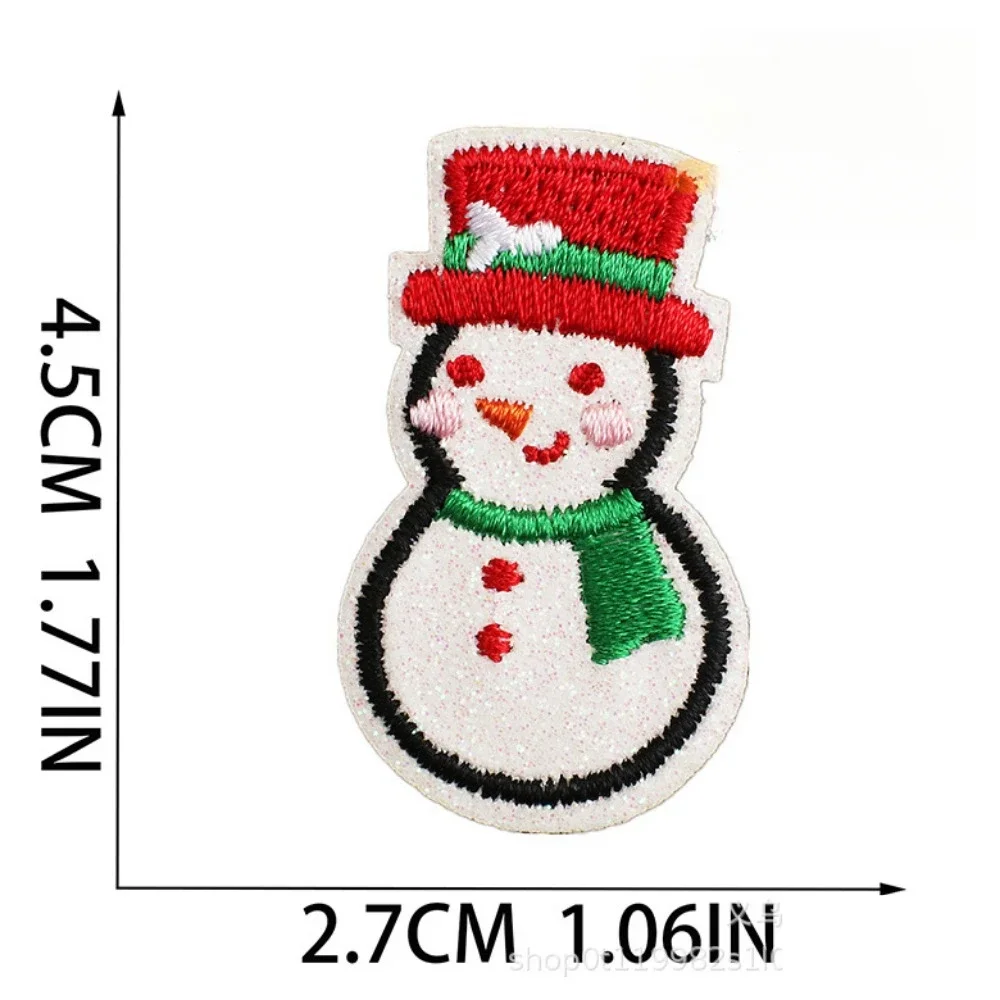 Christmas Theme Embroidery Cloth Sticker Cartoon Apple Patch Sticker Glitter Powder Material Little Squirrel Computer Embroidery