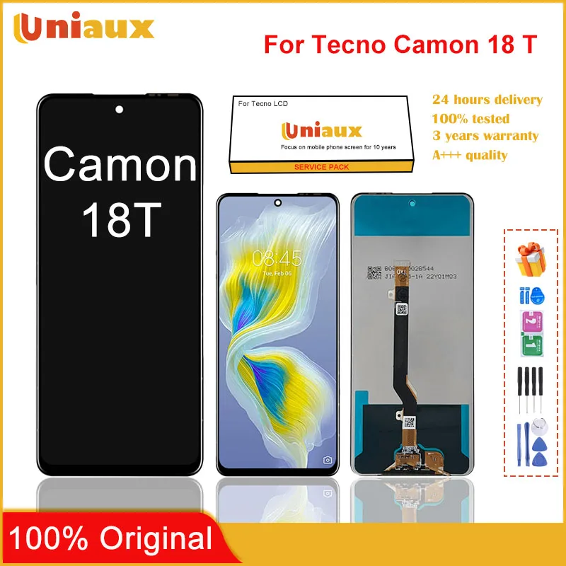 

6.8" Original New For Tecno Camon 18T LCD Display Touch Screen Digitizer Assembly For Camon18T LCD Repair Replacement Parts