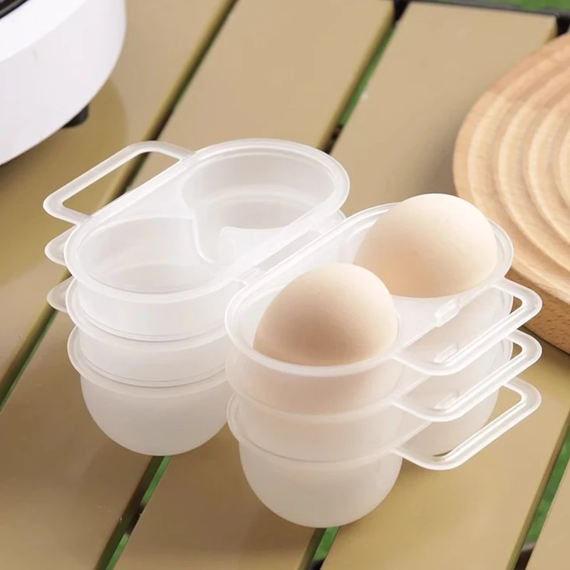 5/10pcs 2-Cell Outdoor Portable Egg Box PlasticTray Refrigerator Egg Storage Box Shock-absorbing And Anti Drop