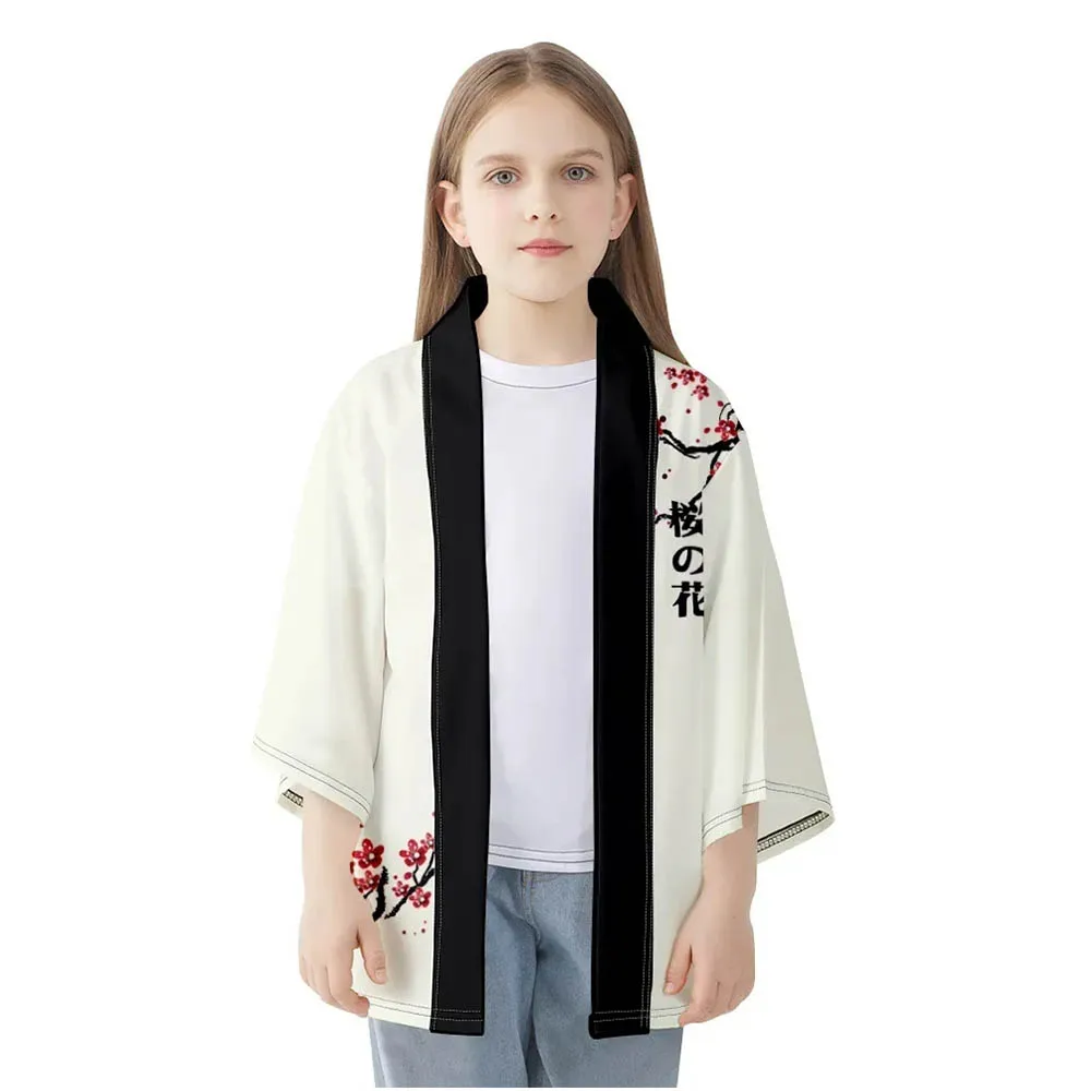 Cárdigan tradicional japonés para hombres y mujeres, bata Harajuku, con estampado de flores de cerezo Kimono, Cosplay de playa, Kimono Haori Yukata