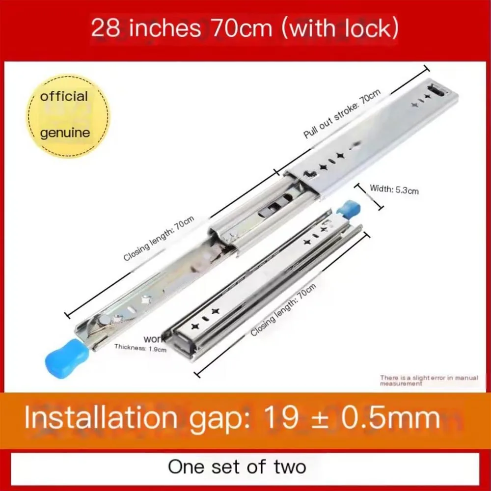 1 paar zware vergrendelbare ladegeleiders 12-48 inch 250 lb draagvermogen zijmontage volledig uittrekbare kogellager industriële rail