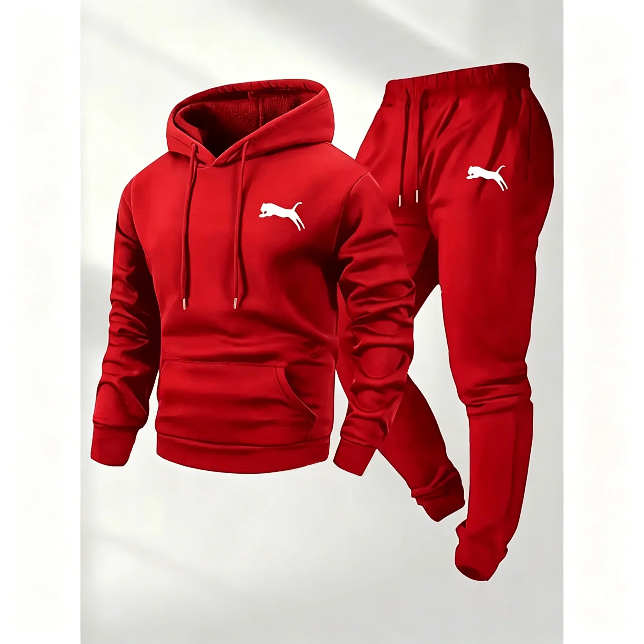 Conjunto de Sudadera con Capucha y Pantalones para Hombre, Chándal Informal, Ropa Deportiva, Ropa para Correr, Conjunto de 2 Piezas, Ropa Abrigada