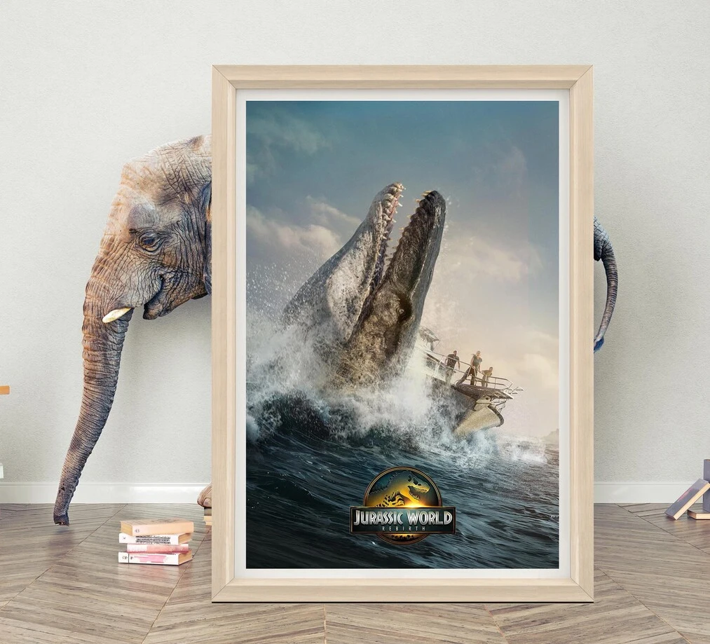 Jurassic World Reborn Movie Wall Painting Printing Poster 2025 Movie Decorative Mural Modern Room Decor Birthday Gift Unframed