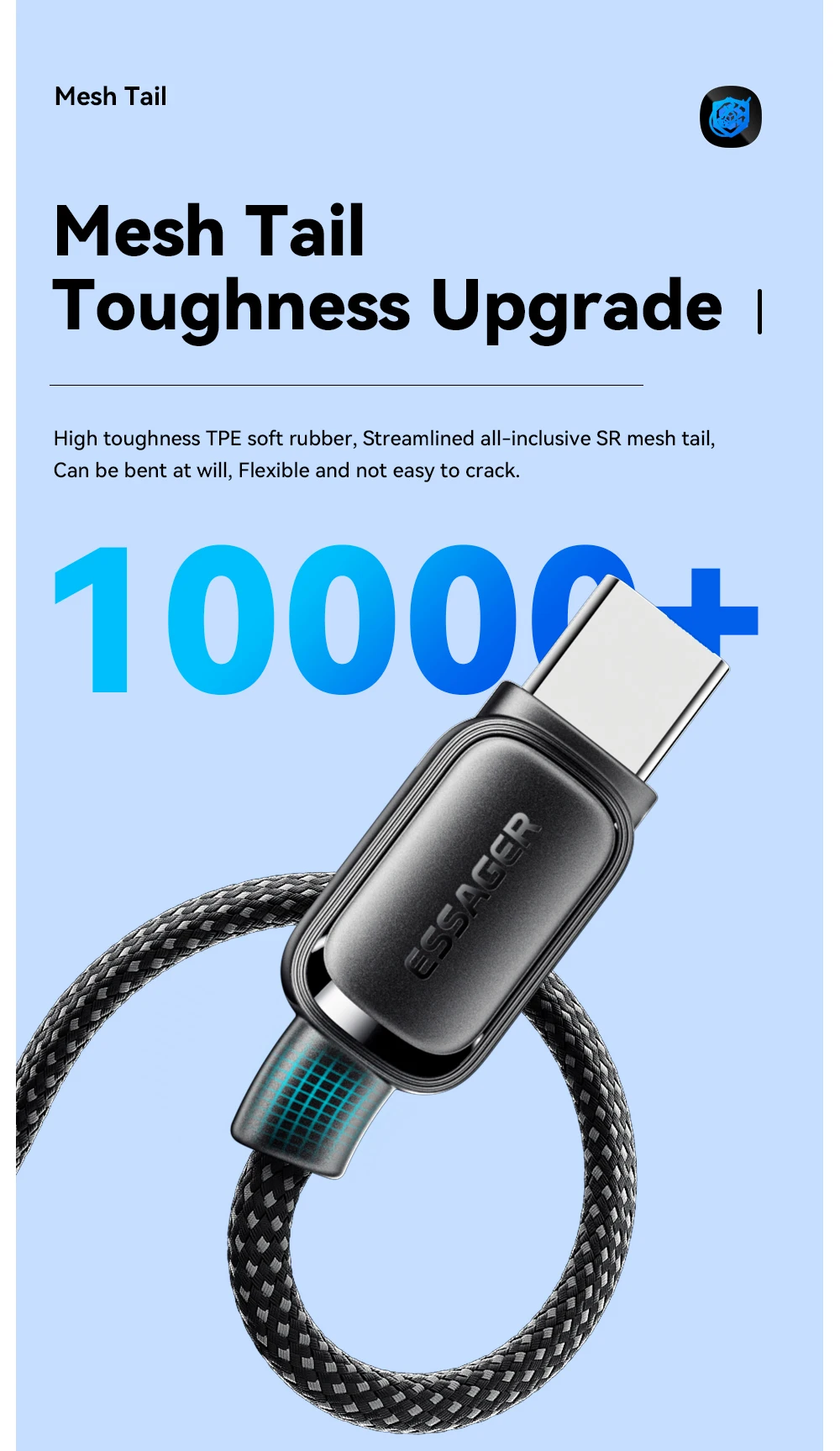 Essager 7A Magnetic Fast Charger Cable USB A To Type C Magic Rope USBC Magnetic Cable Self Winding Cable For Vivo Oneplus OPPO