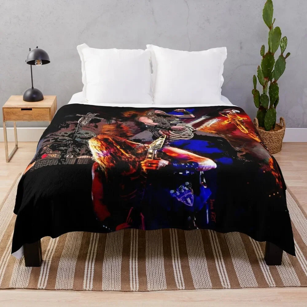 

Zakk you rock! - digital paint by Iona Art Digital Throw Blanket Thermal Flannels Luxury Designer Hair Blankets