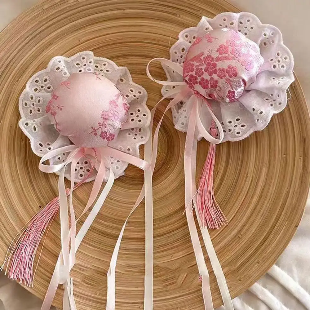 

Lace Bow Chun-Li Hair Bun Clip Cloth Cheongsam Headdress Bowknot Tassel Hair Clip Ruffle Duckbill Clip Chinese Style Hairpin