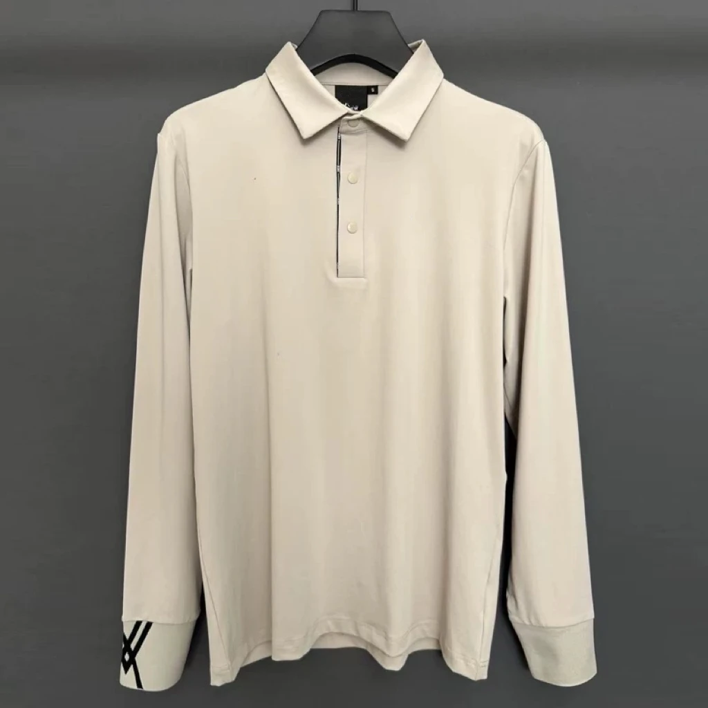 

Golf T Shirt Men 2025 Autumn Stand Up Collar Breathable Sports Golf Clothing Man Outdoor Brand Long Sleeved Golf Top