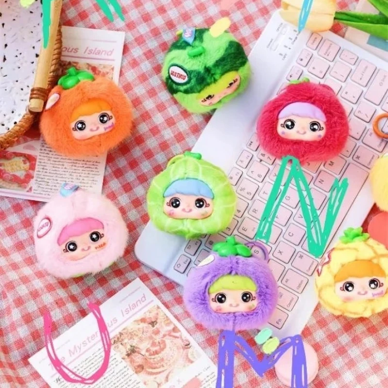 

Новая горячая очаровательная детская игрушка Three Yaya Fun Fruit Series, слепая коробка, милая подвеска в виде рюкзака, коллекция виниловых украшений для лица, праздничный подарок