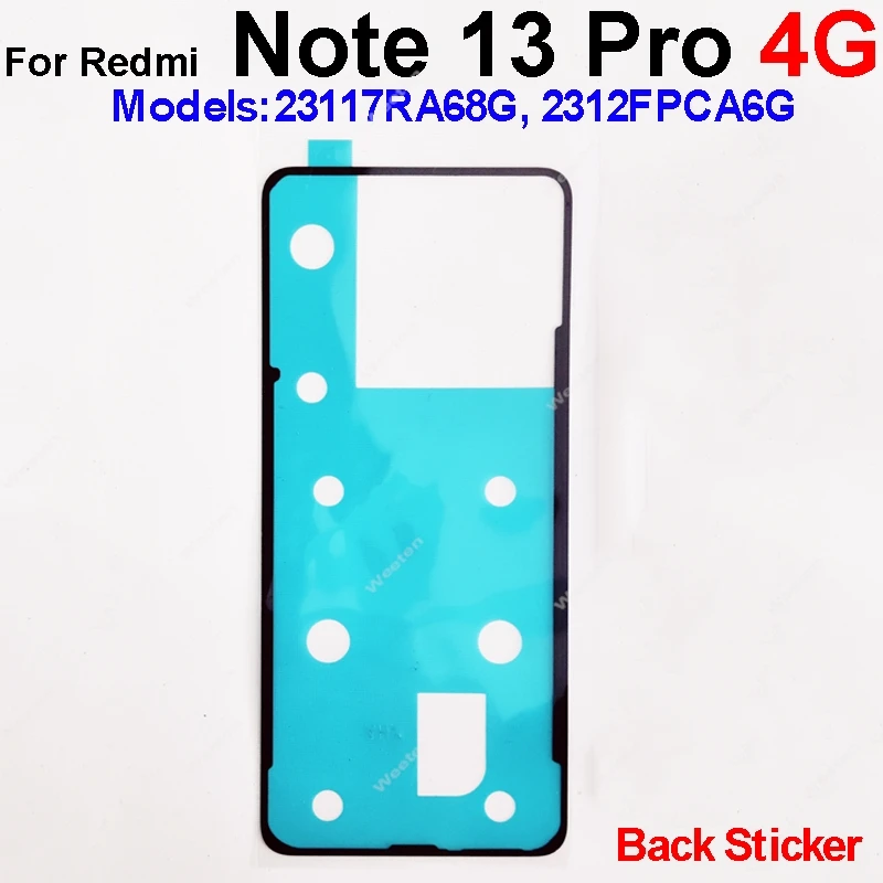 Back Battery Cover Adhesive Sticker For Xiaomi Redmi Note 13 Pro 4G 5G Discovery Turbo Back Housing Adhesive Tape Repair Parts