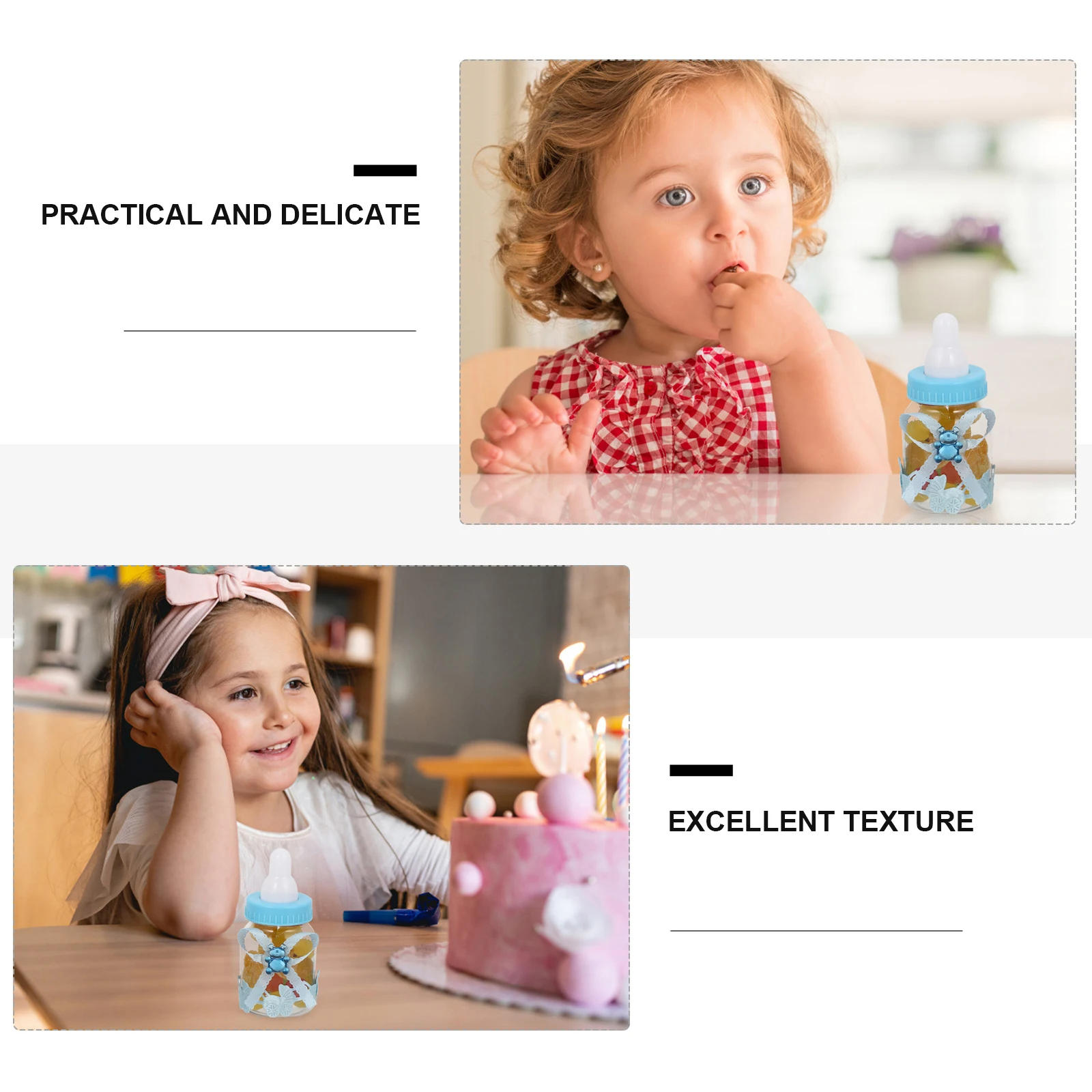 

12Pcs Baby Bottle Candy Boxes Environmental Friendly Plastic Container for Baby Shower Birthday Party Candy Holder