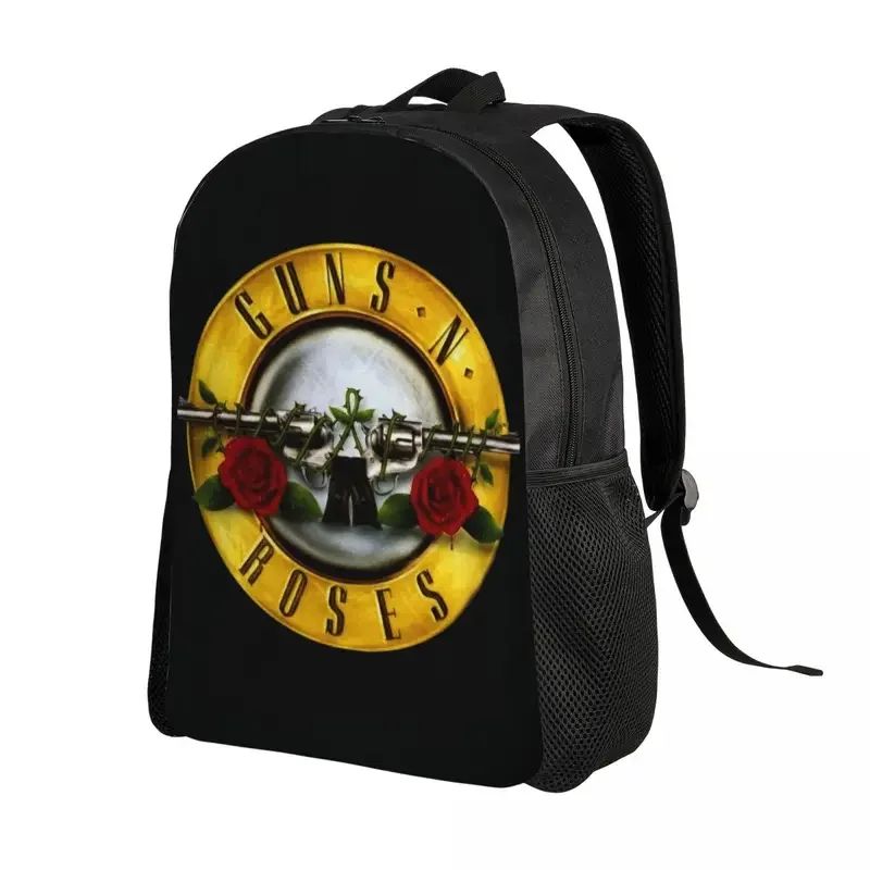 Custom Guns N Roses Bullet Logo Backpack Men Women Fashion Bookbag for College School Hard Rock Band Bags