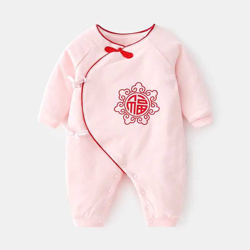 

Baby Thin Cotton Warm Jumpsuit Autumn and Winter Baby Winter Chinese Style Romper Newborn Quilted Cotton Butterfly Coat