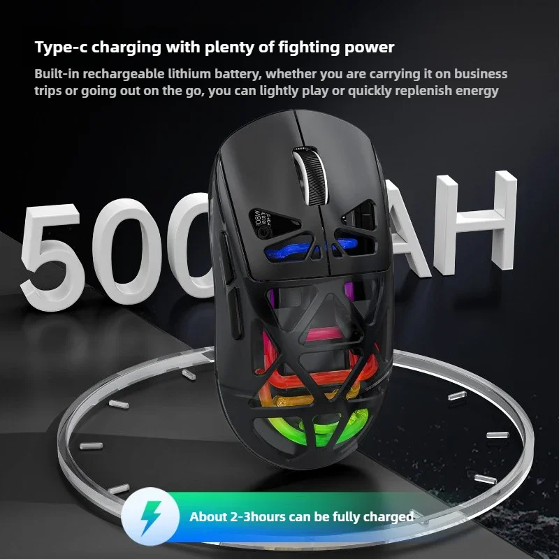 Tri-Mode-Gaming-Maus, Punk, mechanisch, Bluetooth, kabelloses Laden, leichte Anpassung, 4000-DPI-Computerperipheriegeräte