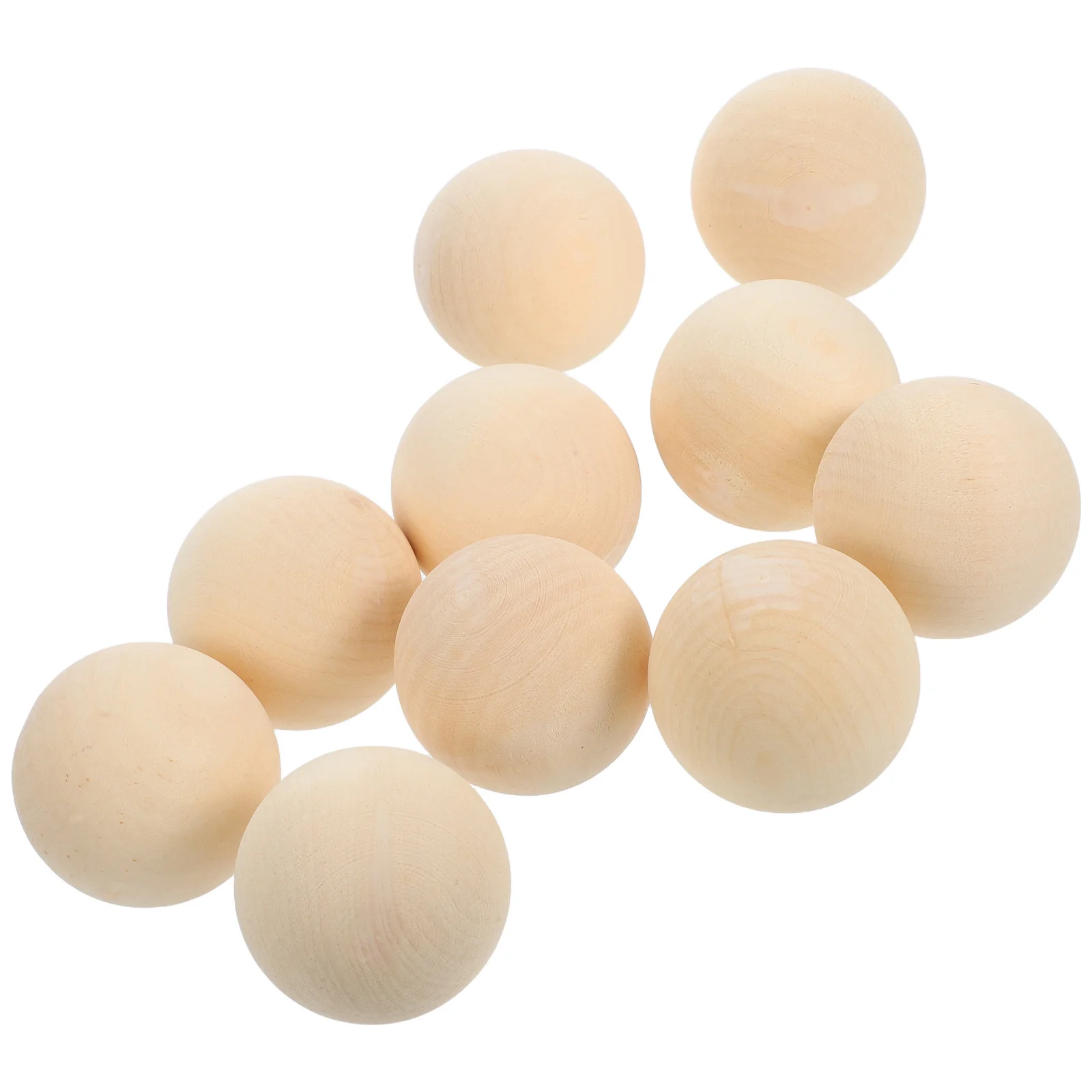 10 قطعة كرة خشبية غير مسامية للأطفال خرز خشبي كبير صلب للحرف اليدوية مشاريع فنية ذاتية الصنع التنسيق بين اليد والعين