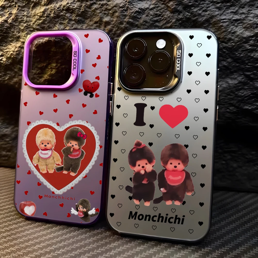 Cute M-Monchhichis Phone Case for Samsung Galaxy A57 A56 A55 A54 A53 A52 A26 A17 A16 A12 A07 A06 4G 5G Silver Hard Cover