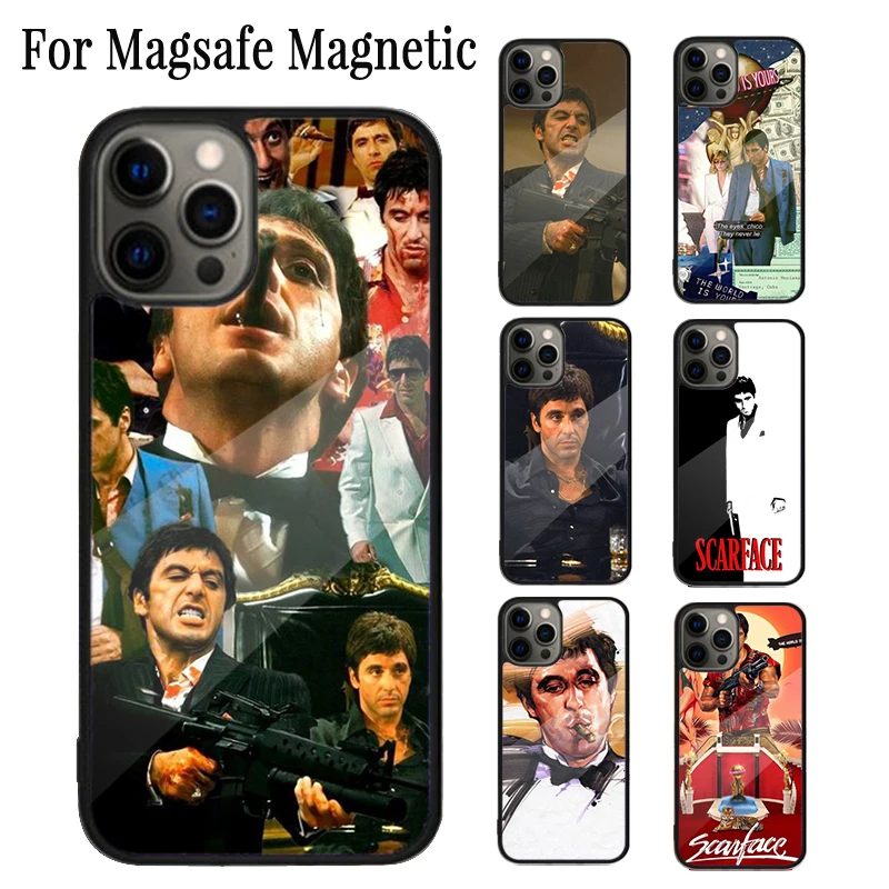 Scarface 1983 film Al Pacino Magnetic Phone Case For iPhone 16 15 14 Plus 13 12 Mini 11 Pro Max Magsafe Wireless Charging Cover