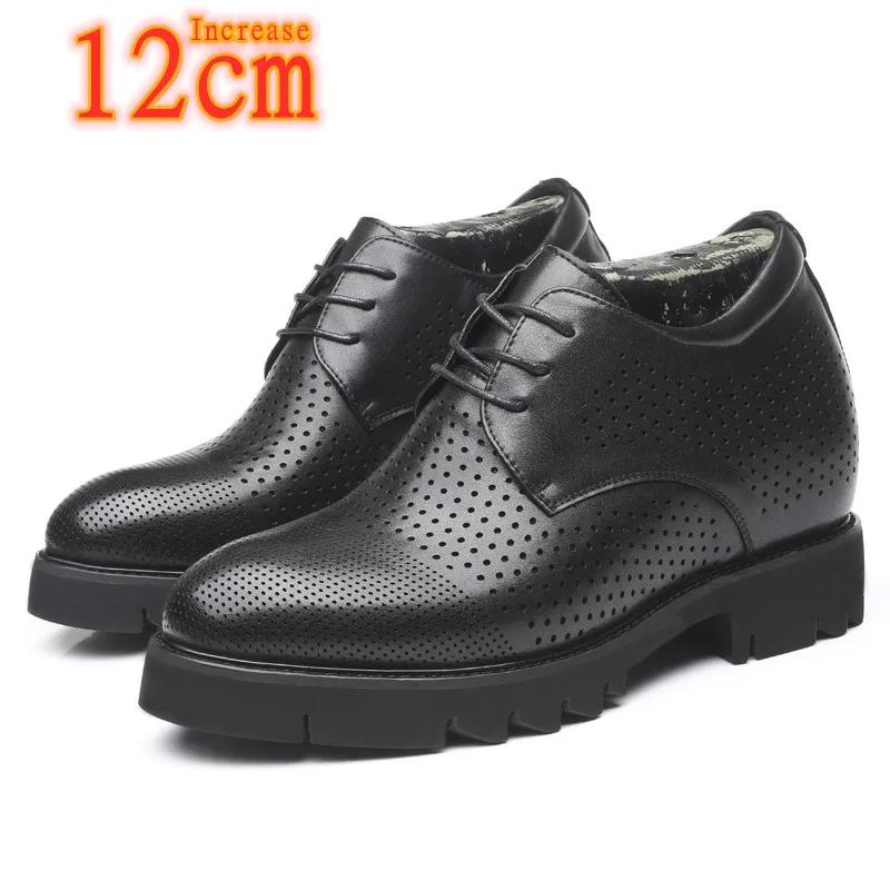 Summer Heightening Sandals 10CM Men's Shoes Heightening New Increase 12CM Hollow Hole Shoes Business Casual Men's Elevator Shoes