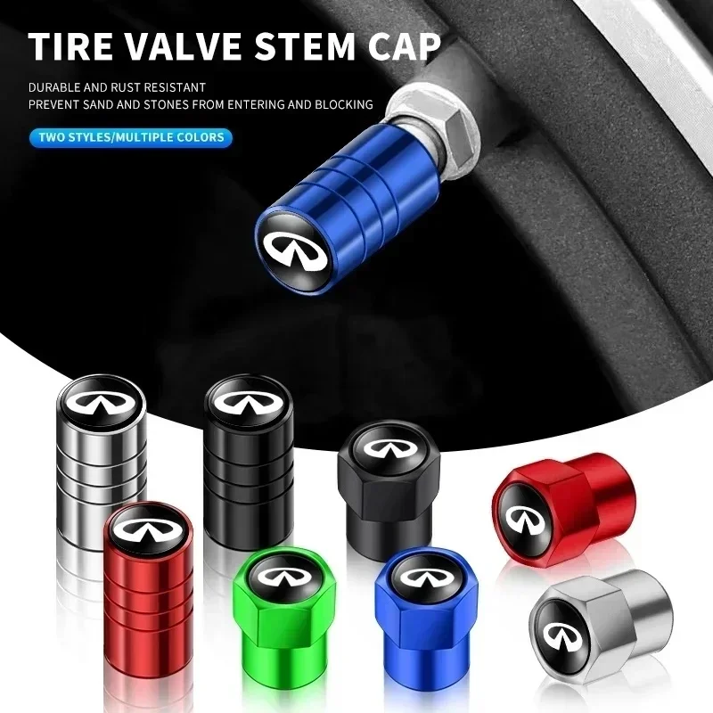 

4pcs Car Wheel Air Valve Stem Cover Caps For Infiniti Q30 Q50 G35 G37 Fx35 Fx37 Qx70 ESQ Auto Styling Accessories