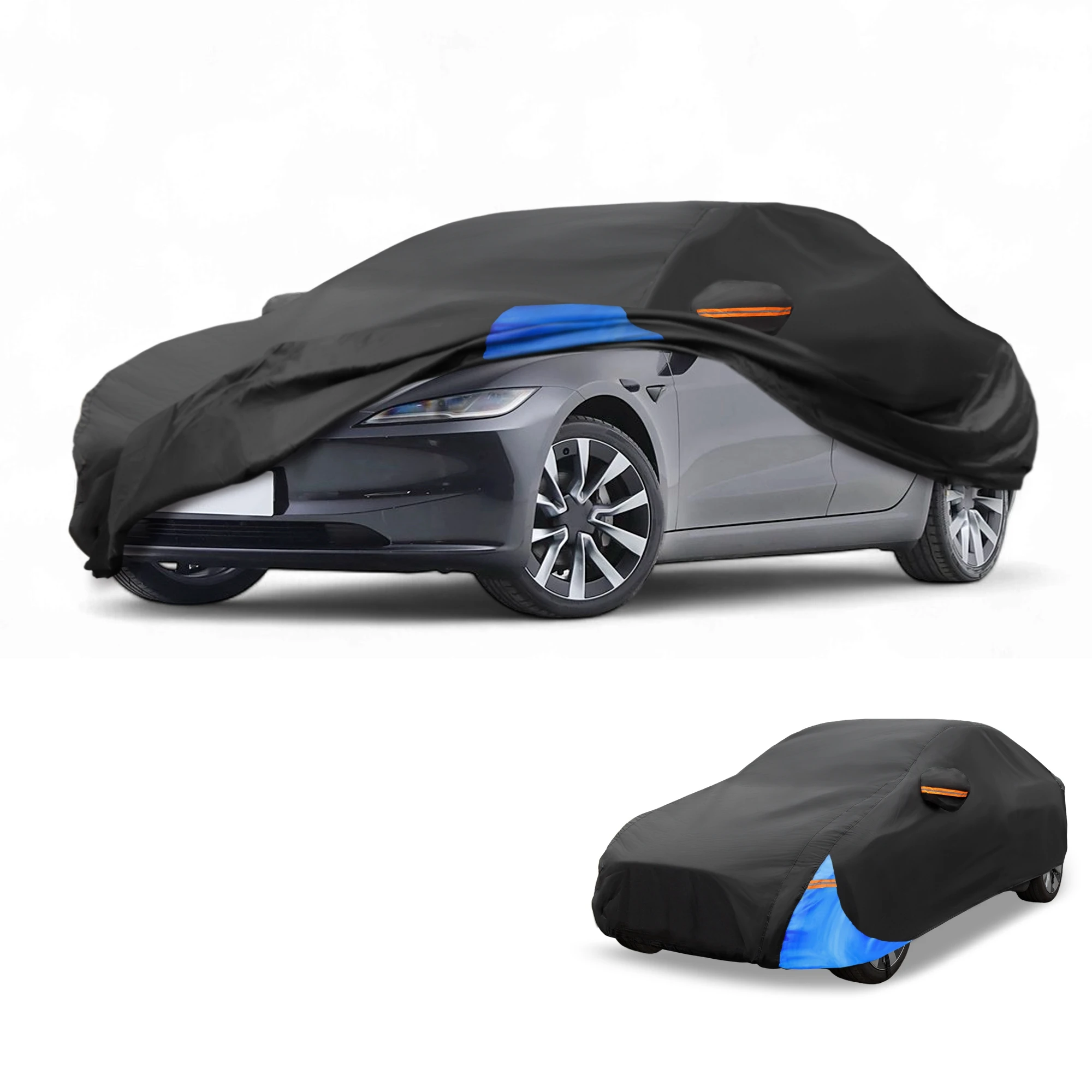 غطاء سيارة Motoforti مقاوم للماء لجميع الأحوال الجوية - حماية خارجية كاملة مقاومة للأشعة فوق البنفسجية لسكودا Enyaq 210D-PU