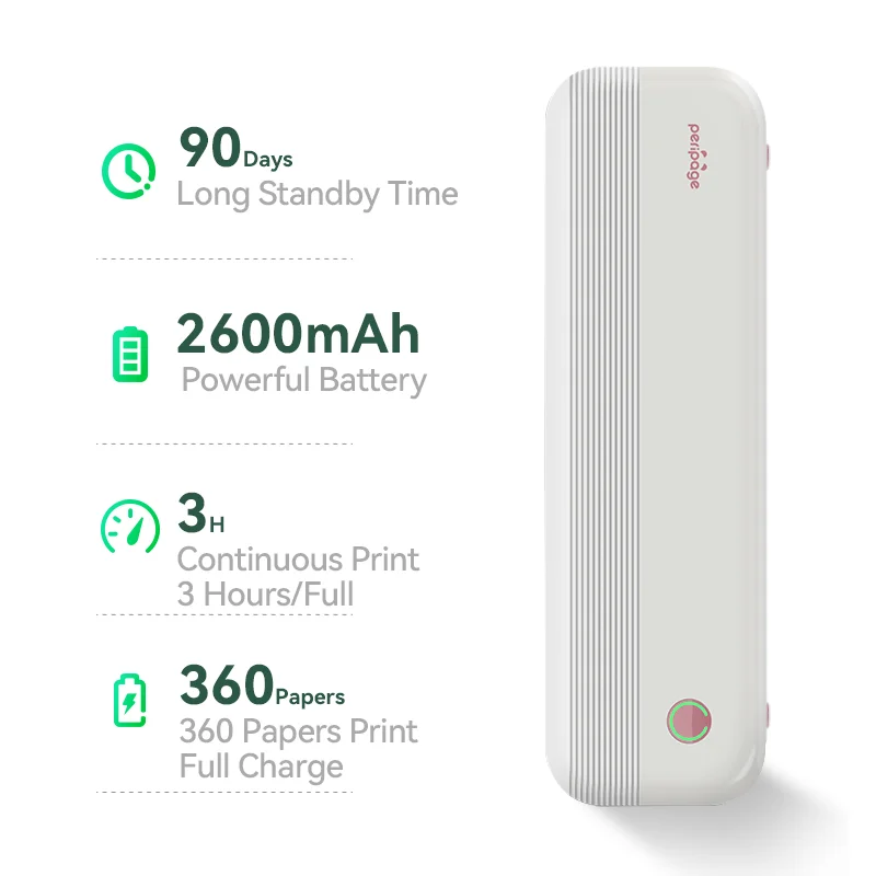 Ink-less P40 Thermal Printer with Internal Battery Simple Operation for Document Printing Make Your Work or Study More Efficient