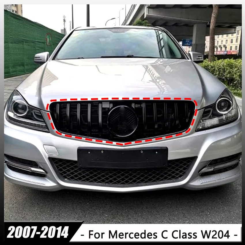 

Решетка переднего бампера в стиле GT, гоночная решетка, подтяжка лица для Mercedes Benz W204 C Class C200 C230 C250 C300 C350 2007-2014