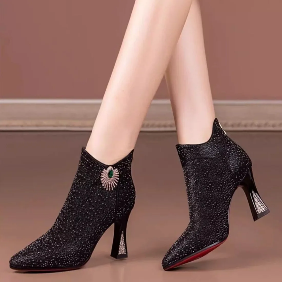

Woman Short Shoes Rhinestone Warm Sexy Ankle Boots for Women Goth High Quality Sale On Offer New In