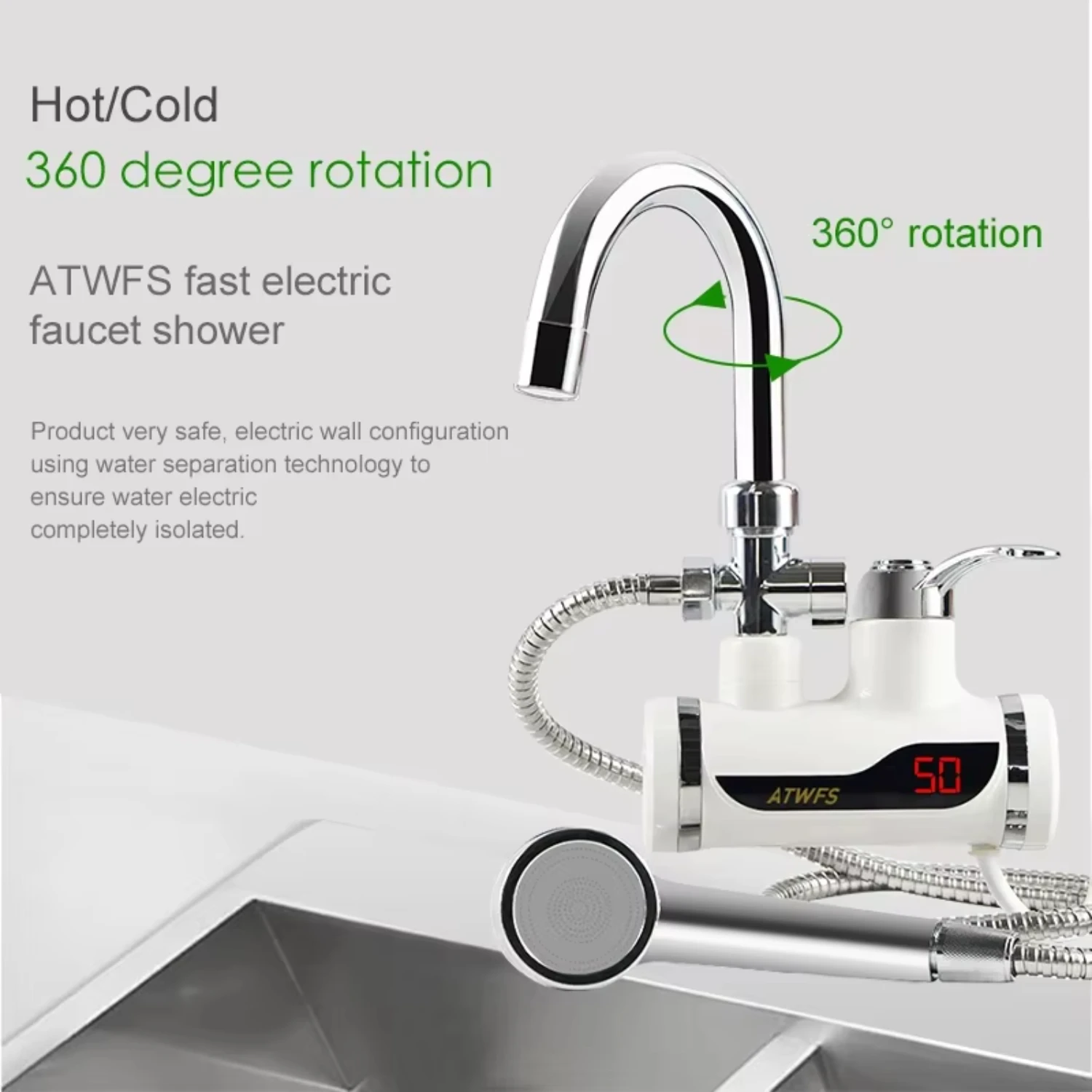 Instant Shower Water Heater Instant Hot Water Faucet Kitchen  Tap Water Heating Instantaneous Heater