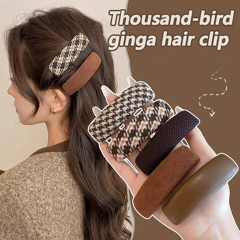 Thousand Birds Check Hair Clip Female Side Bangs Clip Back Of Head Broken Hair Bb Clip Headdress