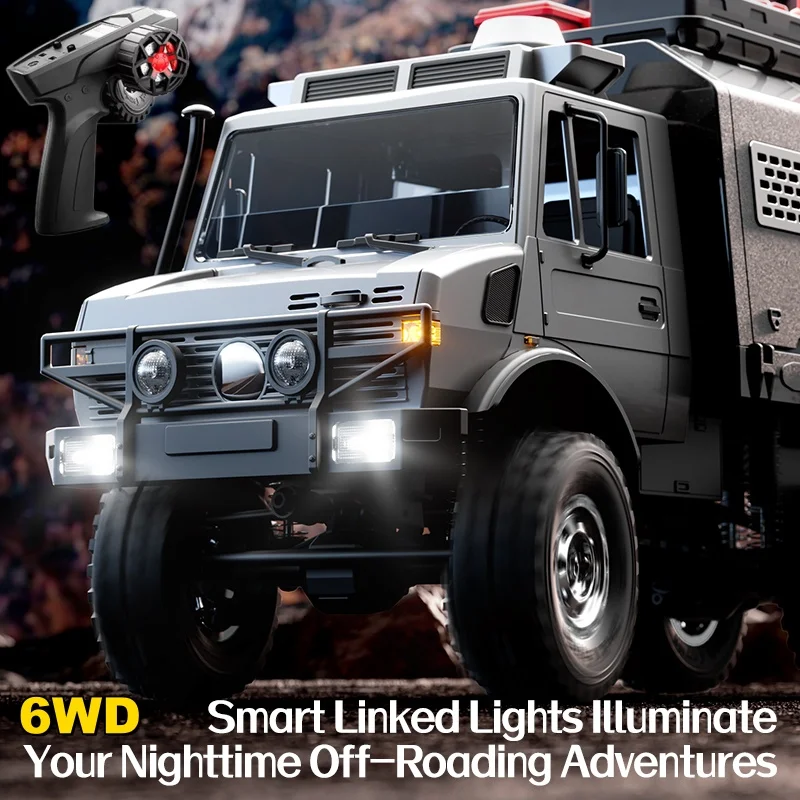 6WD All Terrain Carbon Brush Off-road Remote Control Car Intelligent Linkage Vehicle independent Suspension Metal Beam RC Car